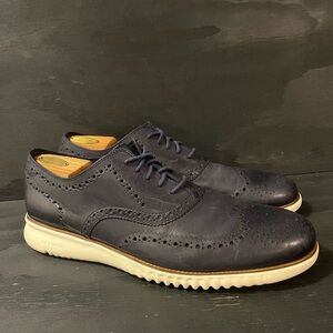 Cole Haan 2.Zerogrand Mens Size 13 Laser Wingtip Blue Leather Shoes C31536